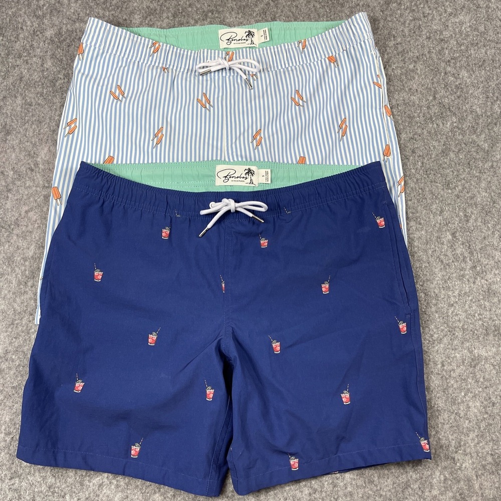 Bonobos Swim Trunks Mens Small Lot of 2 Multicolor Print  9" Inseam